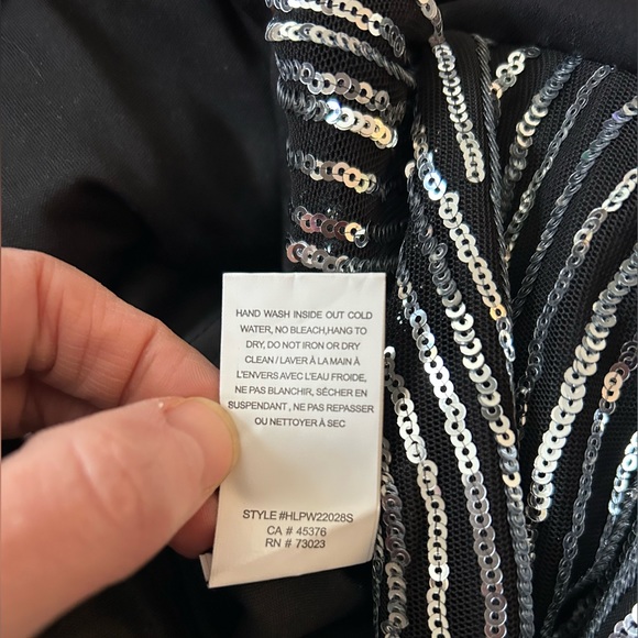 EUC LeChateau Sequin Long Sleeve Straight (wide) Leg Jumpsuit Size XS - Picture 9 of 13